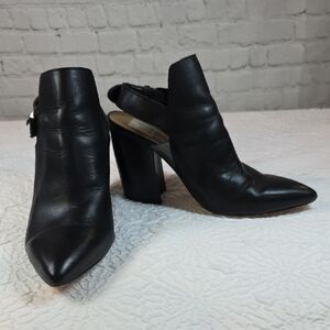 Dolce Vita Franky Black Leather Cutaway Slingback Shooties - Size 7